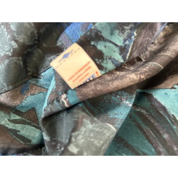 Vintage 80s Alorna Wool Blend Trench Coat Double Breasted Peacock Blue sz M - Picture 11 of 12